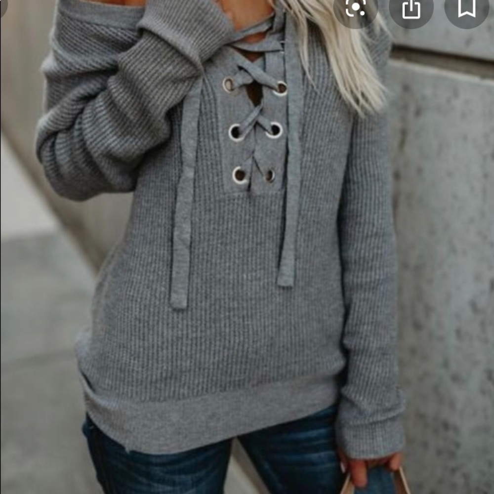 Vici lace-up sweater